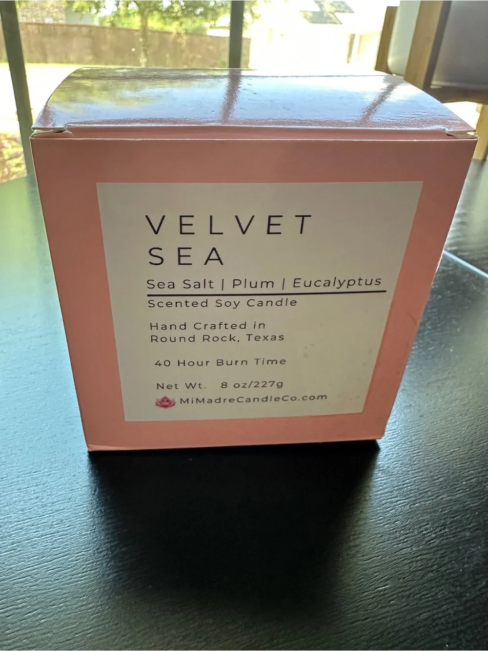 Velvet Sea Scented Soy Candle - Black Jar with Wood Lid‎